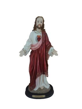 NEW Catholic Sacred Heart of Jesus Statue Florentine Collection Resin 13.75"